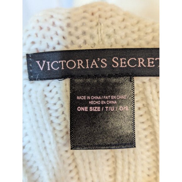 Victorias Secret Ivory Knit Infinity Scarf W/ Rhinestones One Size - Picture 4 of 5